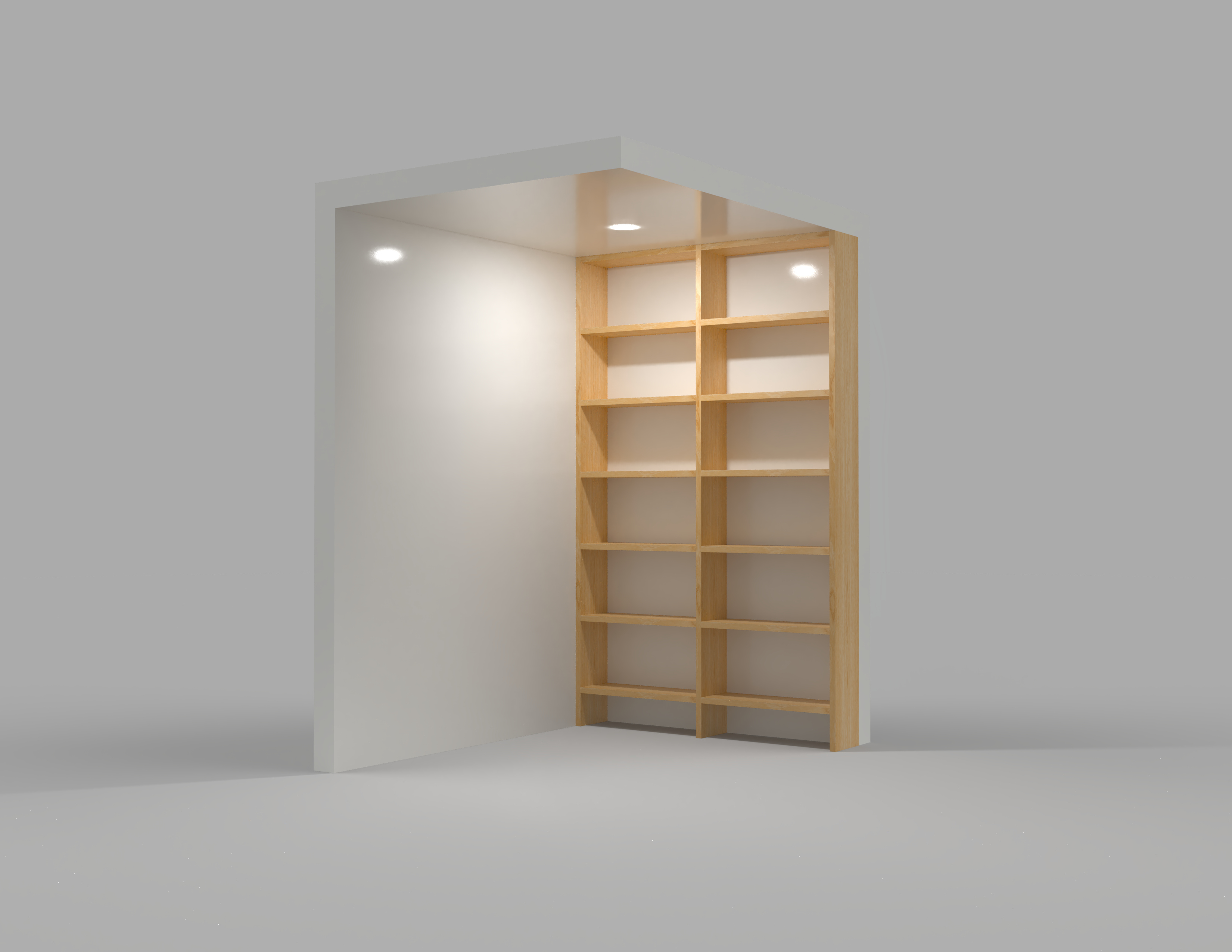 Oak Bookshelf rendering