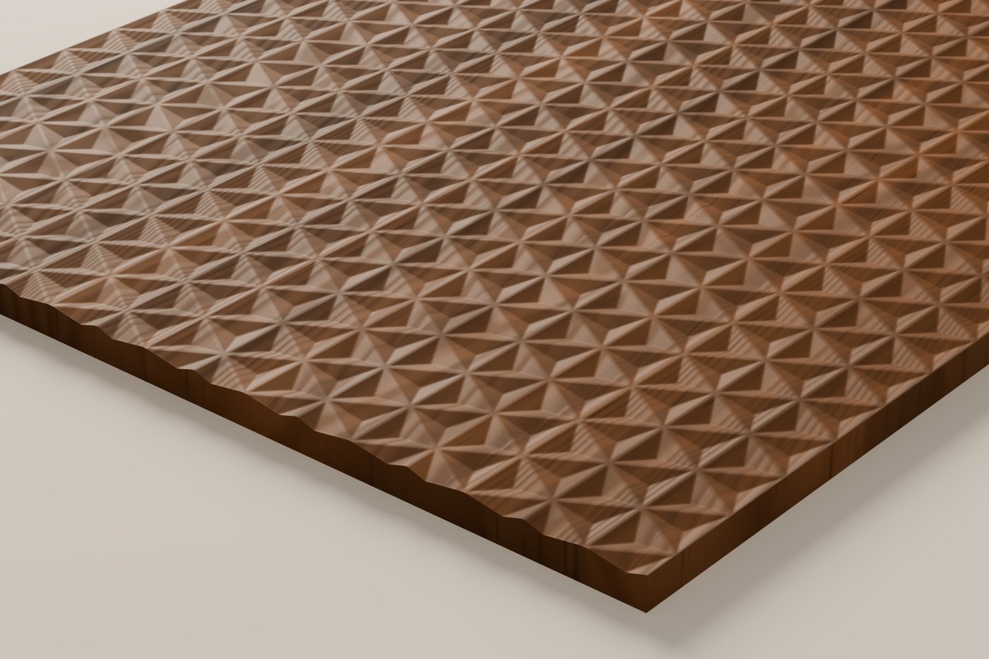 Kerbschnitt CNC carving texture rendered in walnut