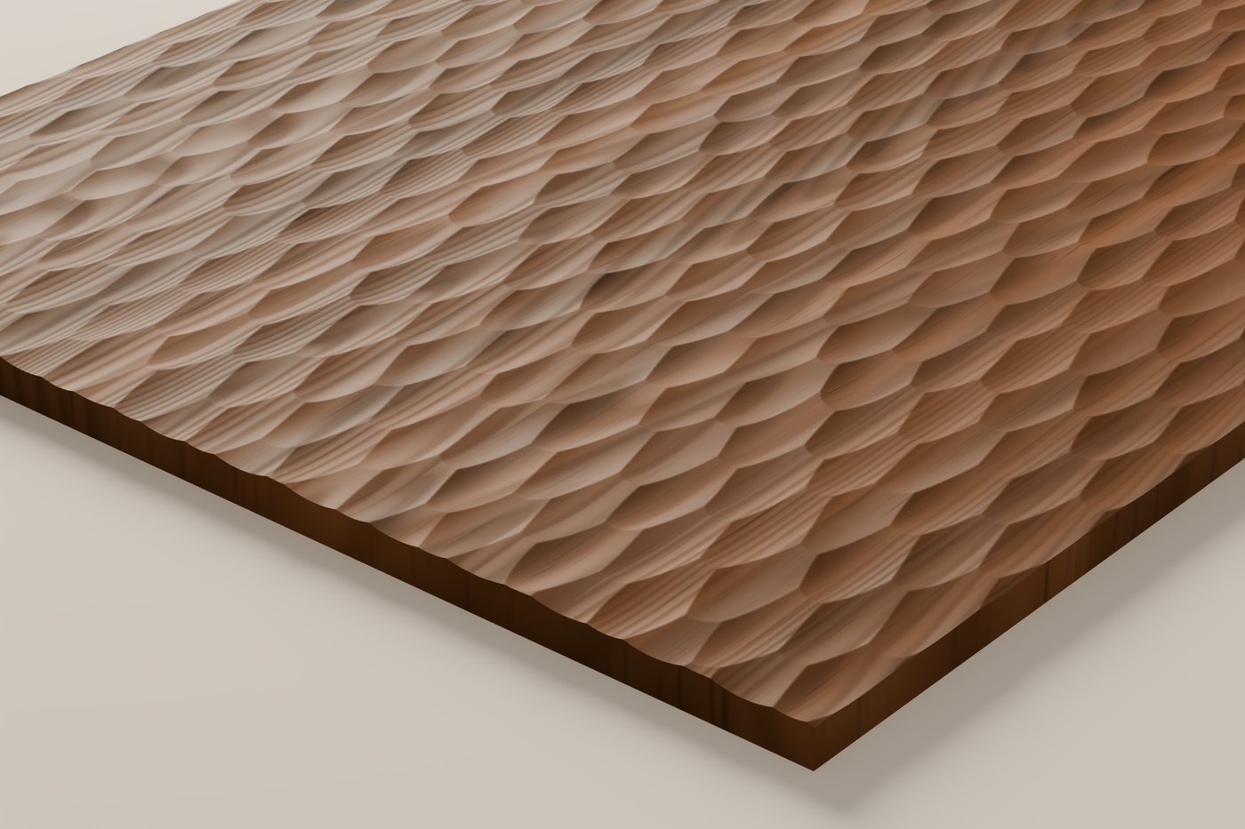 Naguri CNC carving texture rendered in walnut