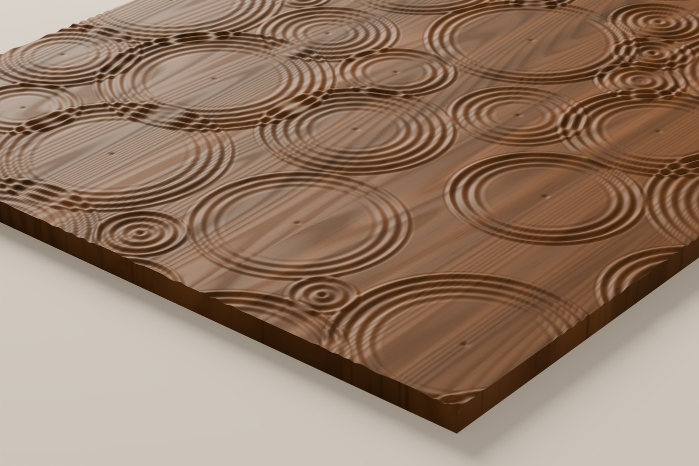 Rainfall CNC carving texture rendered in walnut