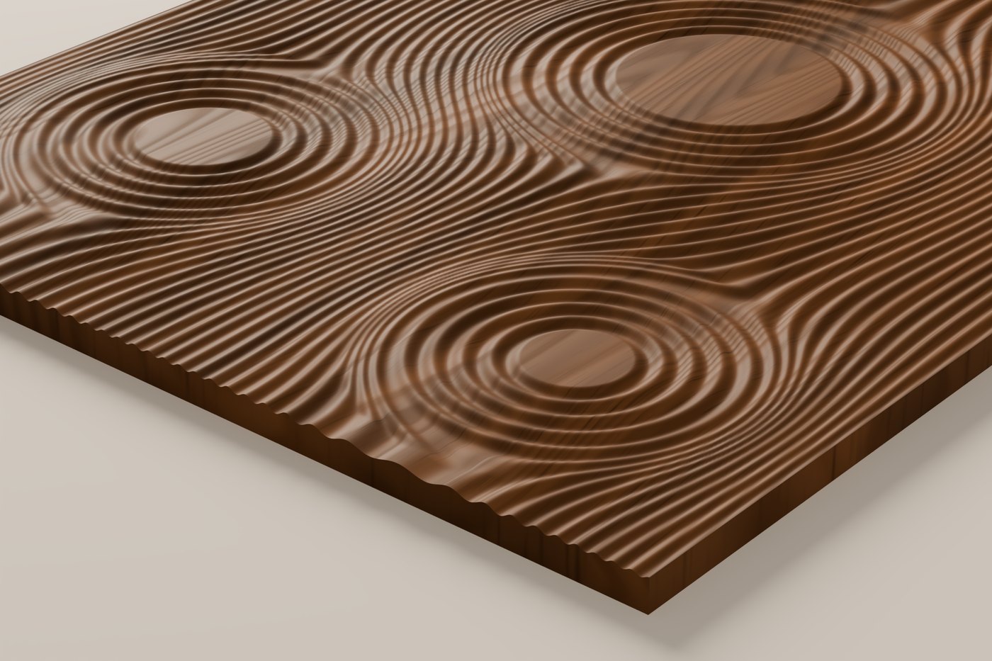 Samon CNC carving texture rendered in walnut
