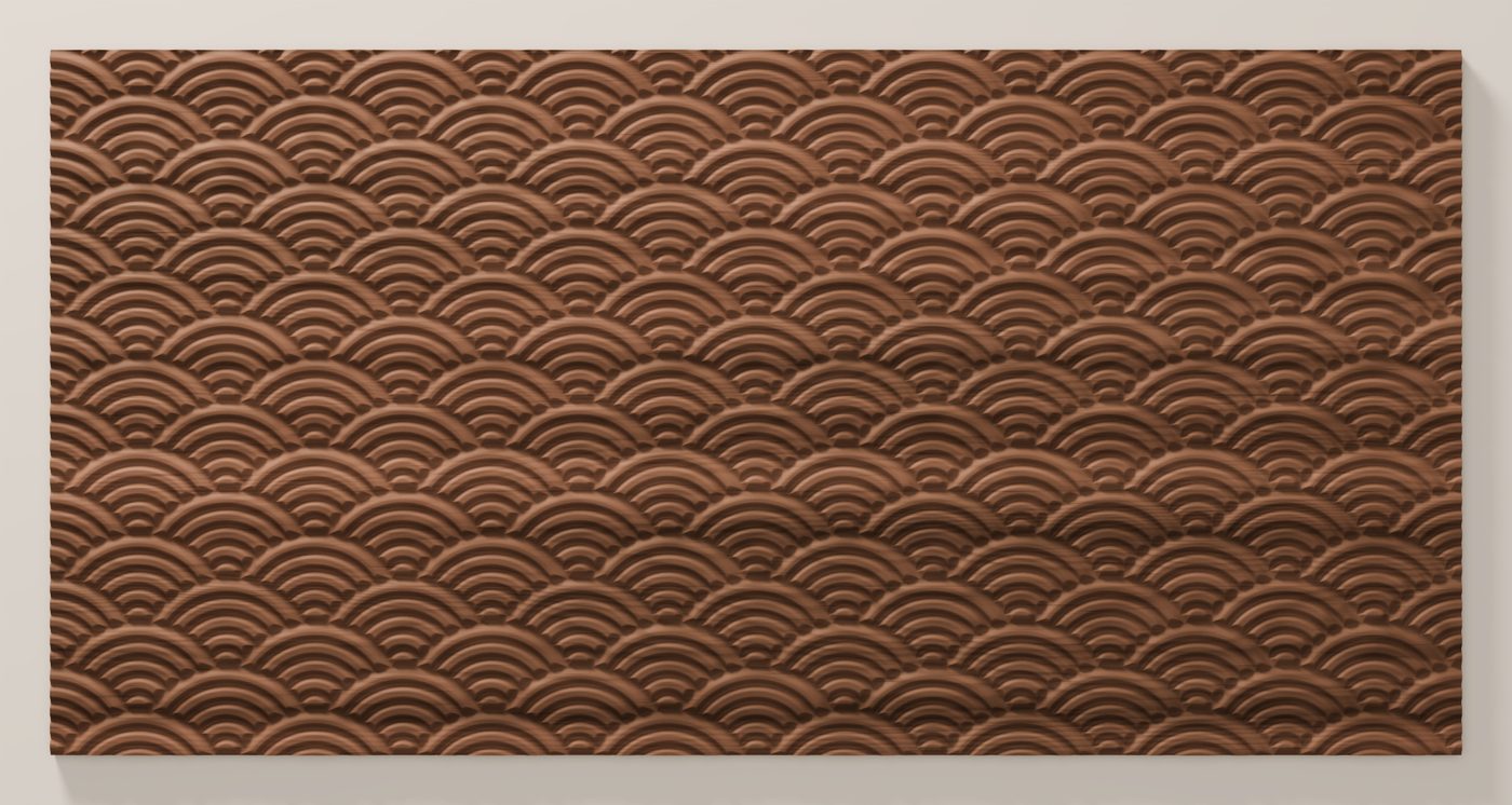 Seigaiha texture seen from directly above