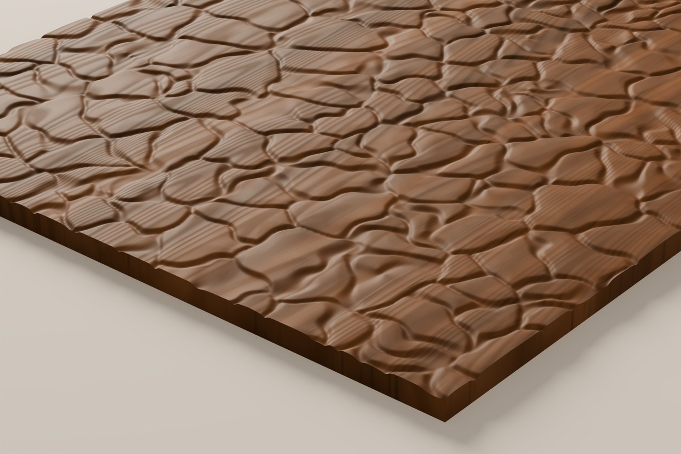 Takyr CNC carving texture rendered in walnut