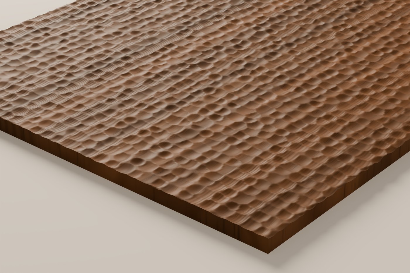 Tsuchime CNC carving texture rendered in walnut